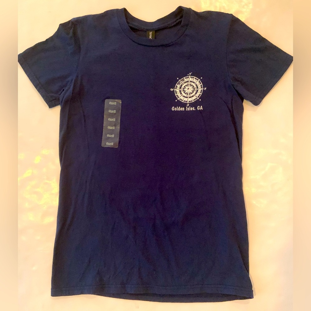 Anvil Golden Isles, Georgia Women’s Navy Blue T-Shirt Size Small Petite NWOT